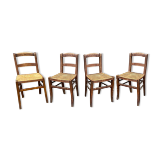 4 chaises bistrot 1930 Alsace