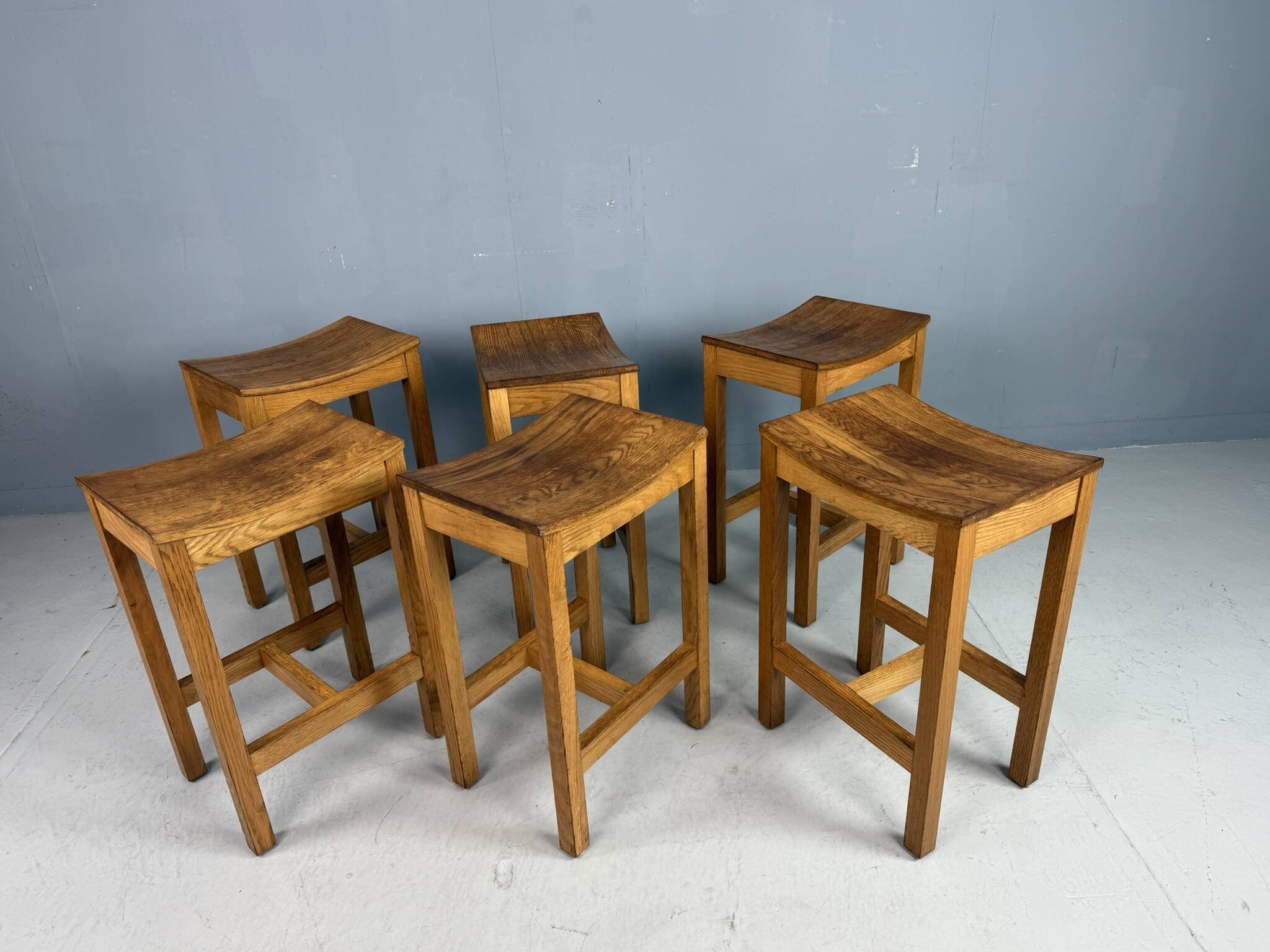 Set of 2 Japandi oak stools by Jonas Lindvall for David Design 1990s