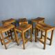Set of 2 Japandi oak stools by Jonas Lindvall for David Design 1990s