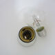 Mazda lamp in gilded metal, foot imitation wood and white opaline. Year 60