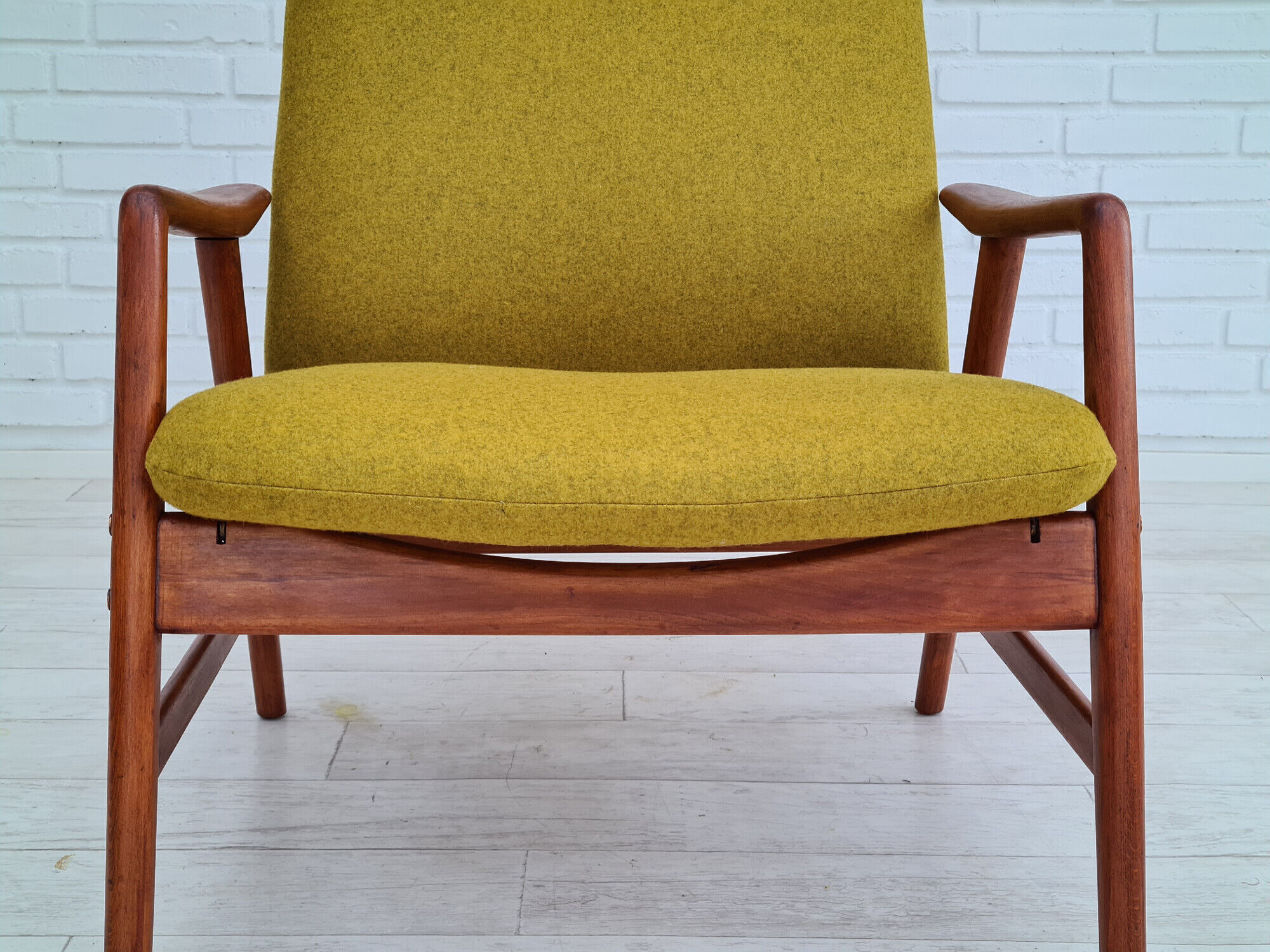 Alf Svensson, 60s, armchair model Kontur, completely restored, furniture wool