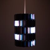 Silver & Blue Facet pendant by Louis Weisdorf for Lyfa, 1960s Denmark