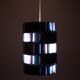 Silver & Blue Facet pendant by Louis Weisdorf for Lyfa, 1960s Denmark