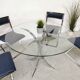 Table vintage verre et chrome 1970