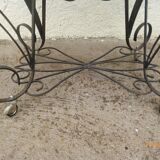 TV table roller iron forge style formica table