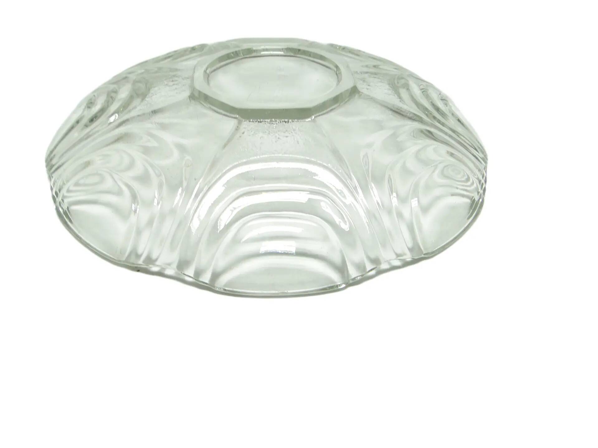 Dish, modernism, transparent glass, Huta Hortensja, Poland, 1950s
