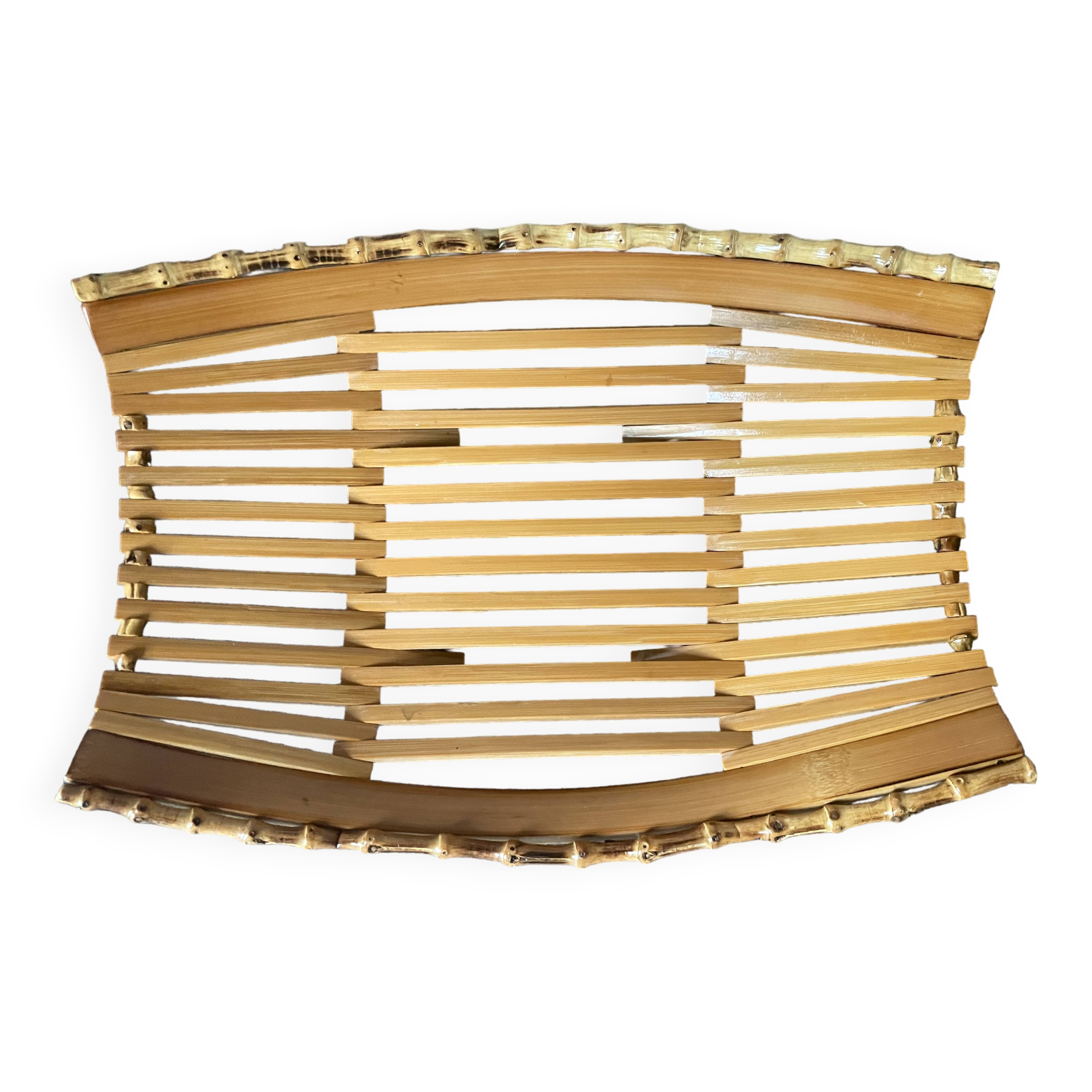 70s bamboo fruit basket