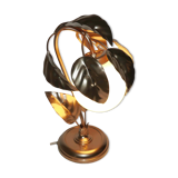 Vintage lamp or night light flowers metal and opaline L-- 70's years