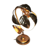 Vintage lamp or night light flowers metal and opaline L-- 70's years