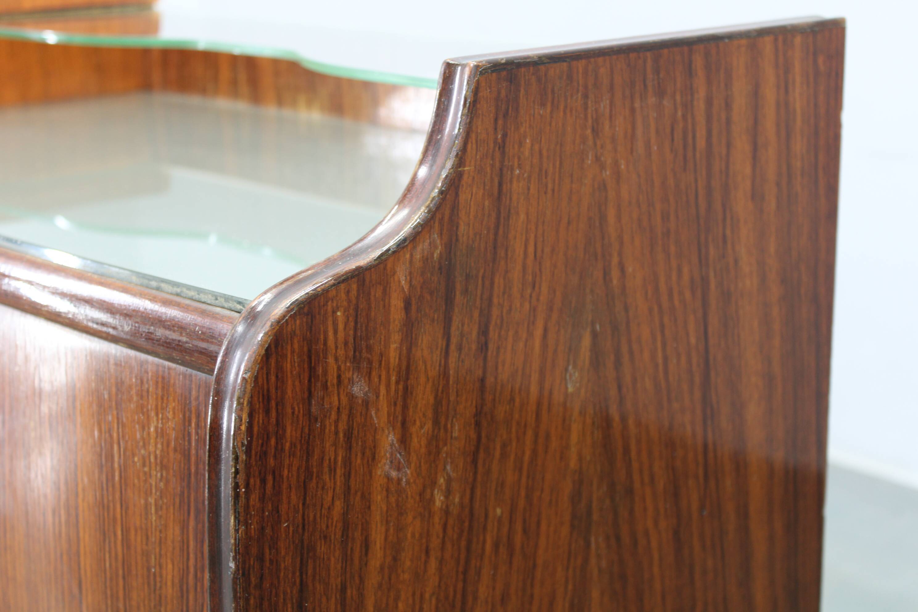 Mid-century Italian bedside tables with glass tops, 1950s