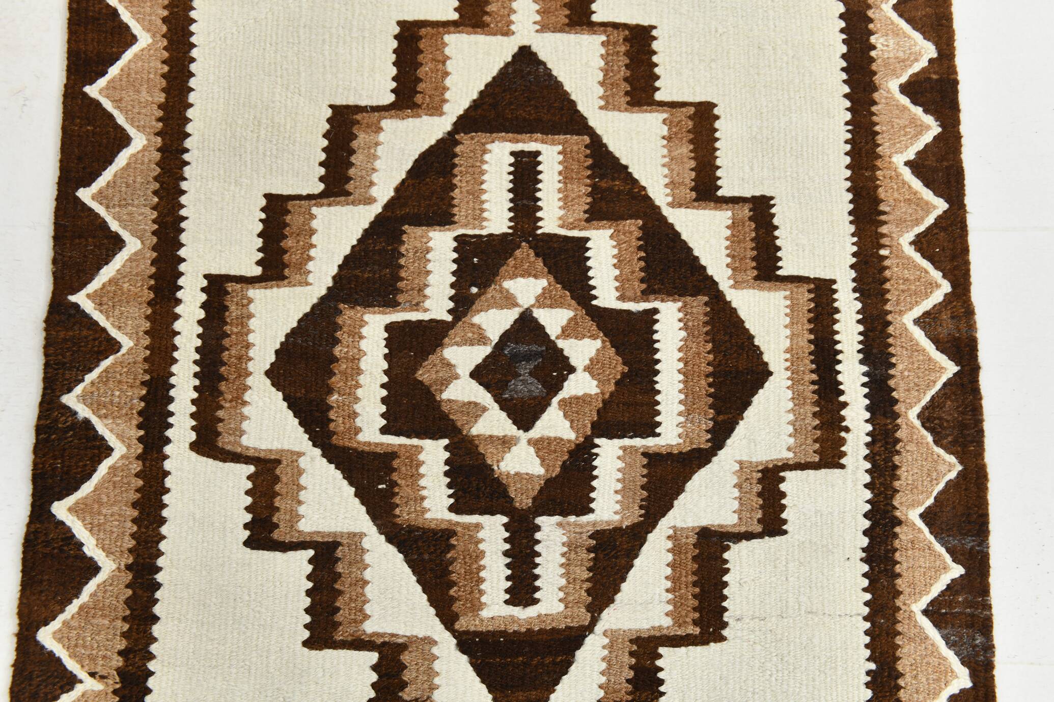 Tapis kilim vintage marron & beige