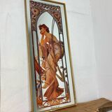 Vintage Alphonse Mucha Reverie De Soir Mirror, Art Nouveau
