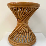 Tabouret diabolo sellette en rotin