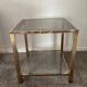 Belgo Chrom coffee table from the 70s in gold-plated brass