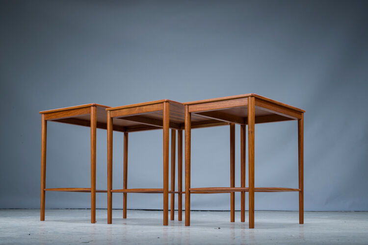 Mid-cenury teak nesting tables by Kai Winding for Poul Jeppesens