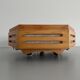 Hexagonal wooden recessed lamp, 1970s, Germany