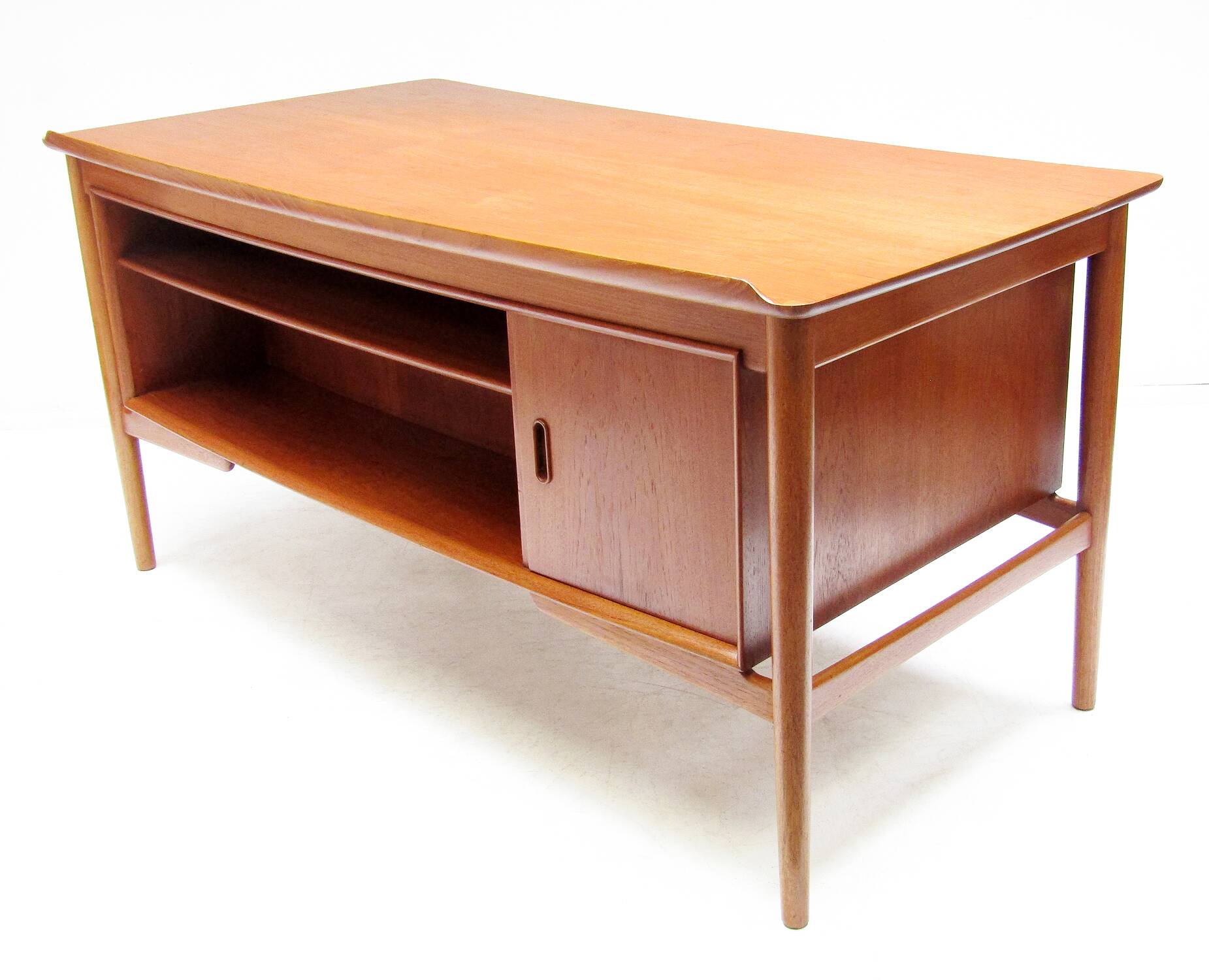 Sculpted 1960s Danish Desk in Teak by Svend Aage Madsen