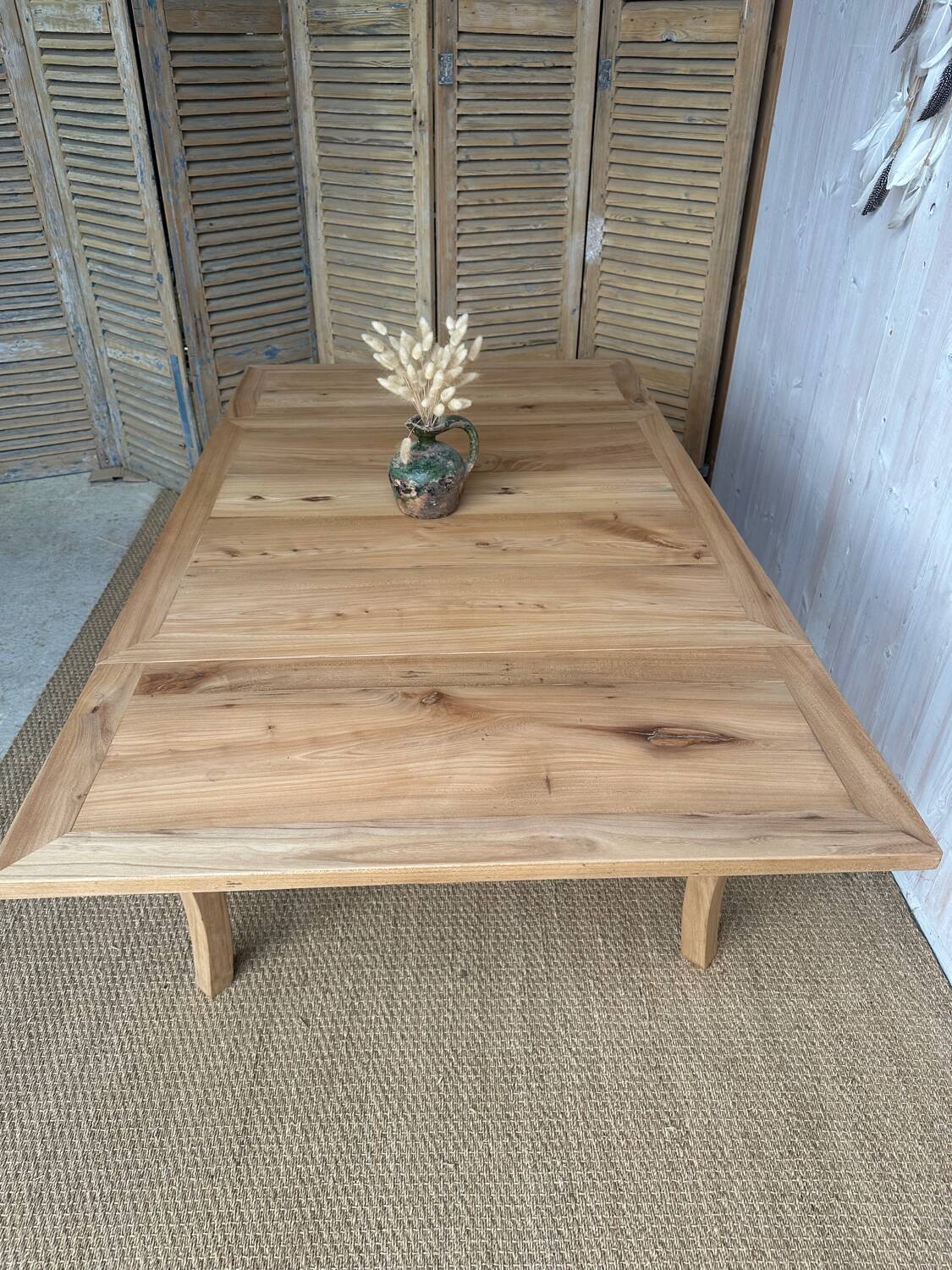 Table ancienne en châtaignier massif rénovée – extensible