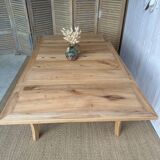 Table ancienne en châtaignier massif rénovée – extensible