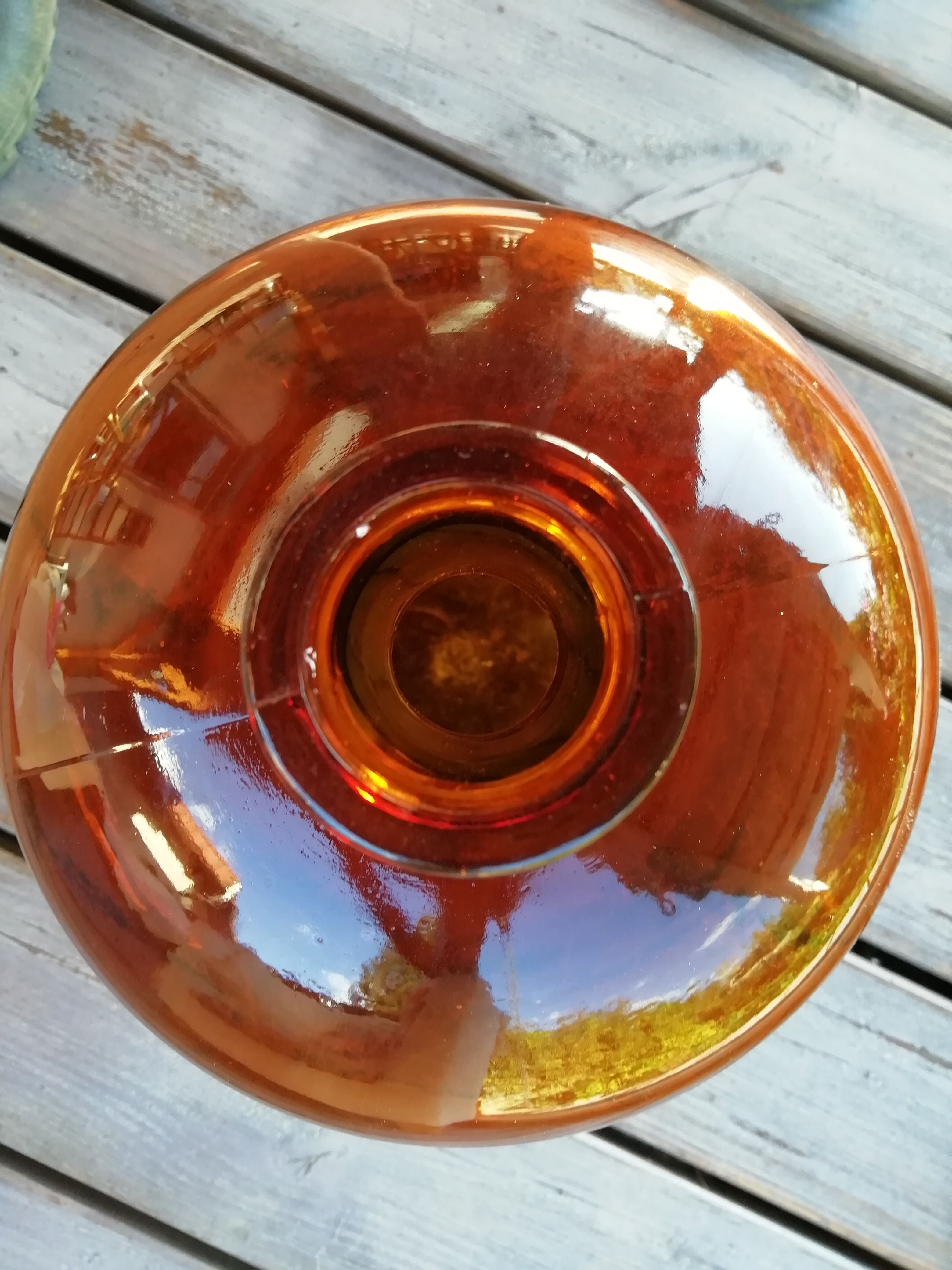 Amber color demijohn