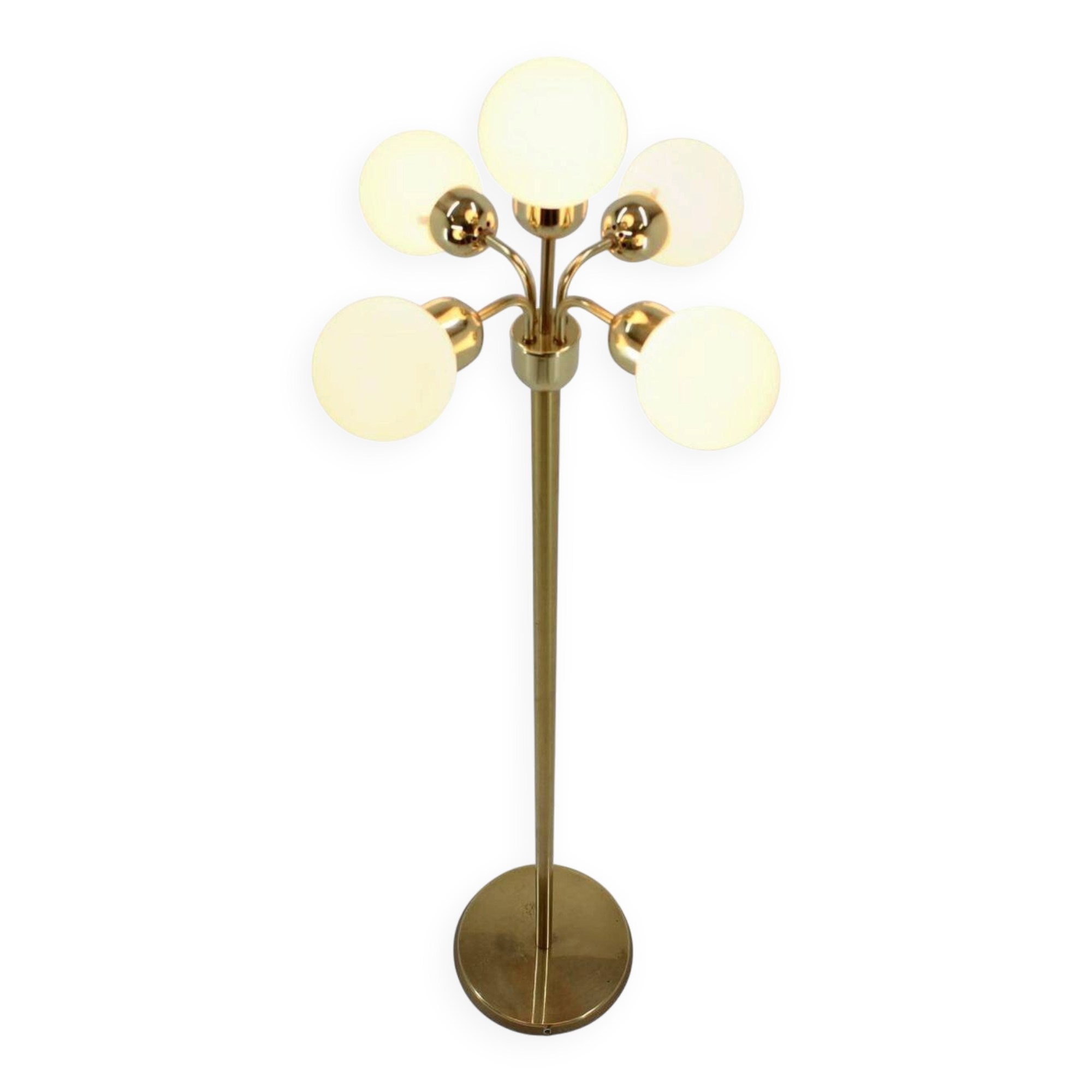 Space Age Brass Sputnik Floor Lamp by Kamenicky Senov / Preciosa, 1970s