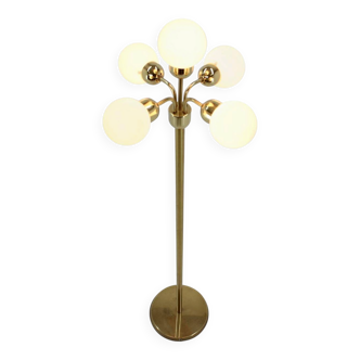 Space Age Brass Sputnik Floor Lamp by Kamenicky Senov / Preciosa, 1970s