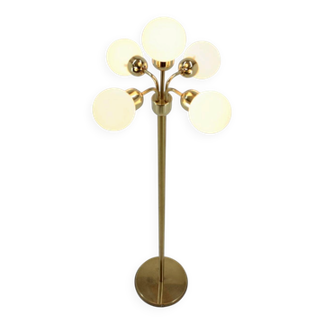 Space Age Brass Sputnik Floor Lamp by Kamenicky Senov / Preciosa, 1970s
