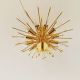 Gilded ice glass ceiling chandelier by J.T. Kalmar