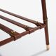 Jacques Adnet coffee table in red saddle-stitched leather and brass, 1950s