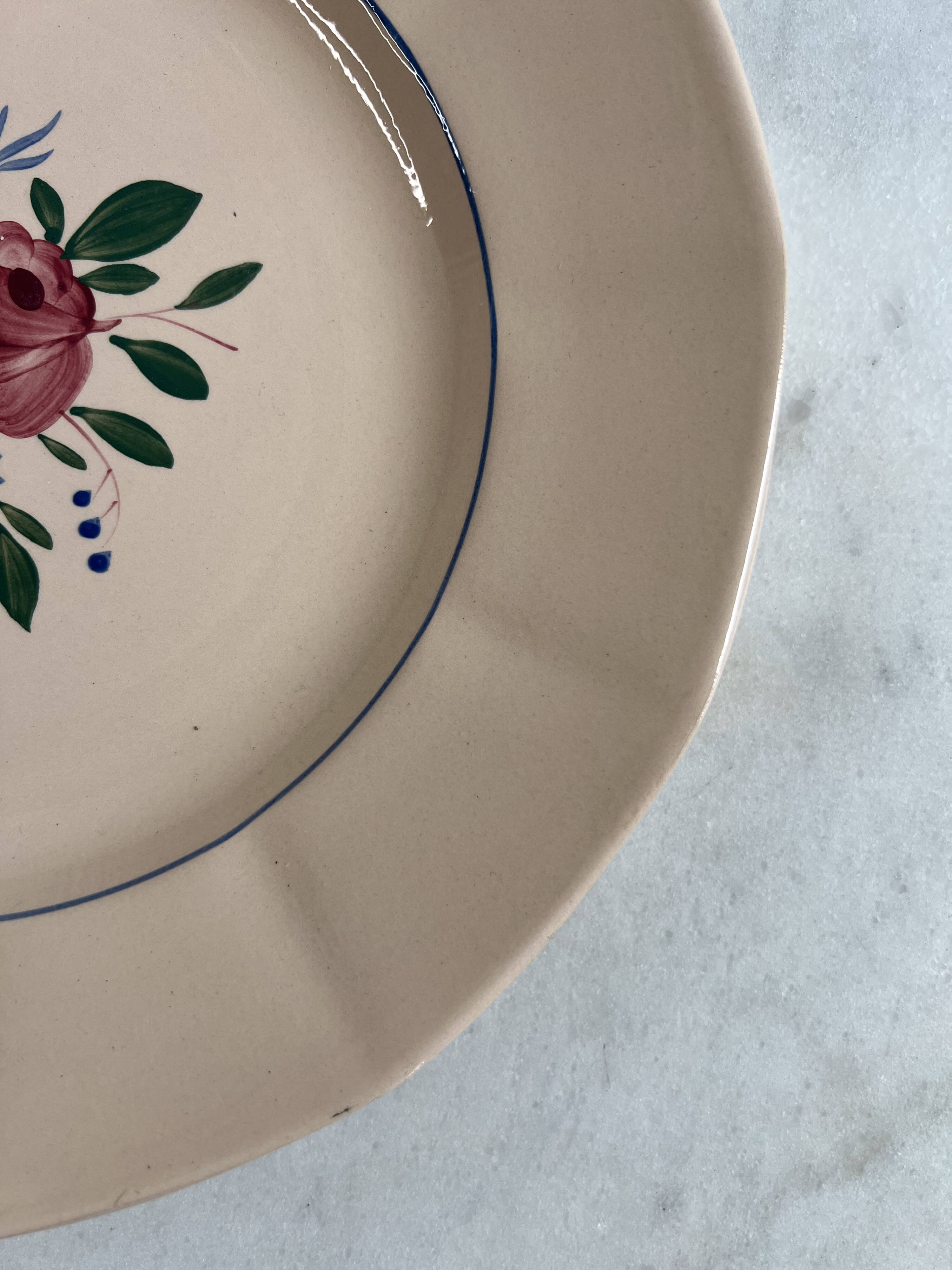 Sarreguemines hand-painted presentation plate