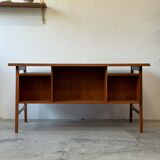 Freestanding teak desk, Denmark 60s/70s, vintage, mid-c mode
