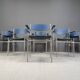 Minimalist Metal and Plywood Stackable Armchairs by Gijs Van Der Sluis, Set of 6