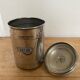 Set of two chrome-plated copper coffee/sugar jars stamped