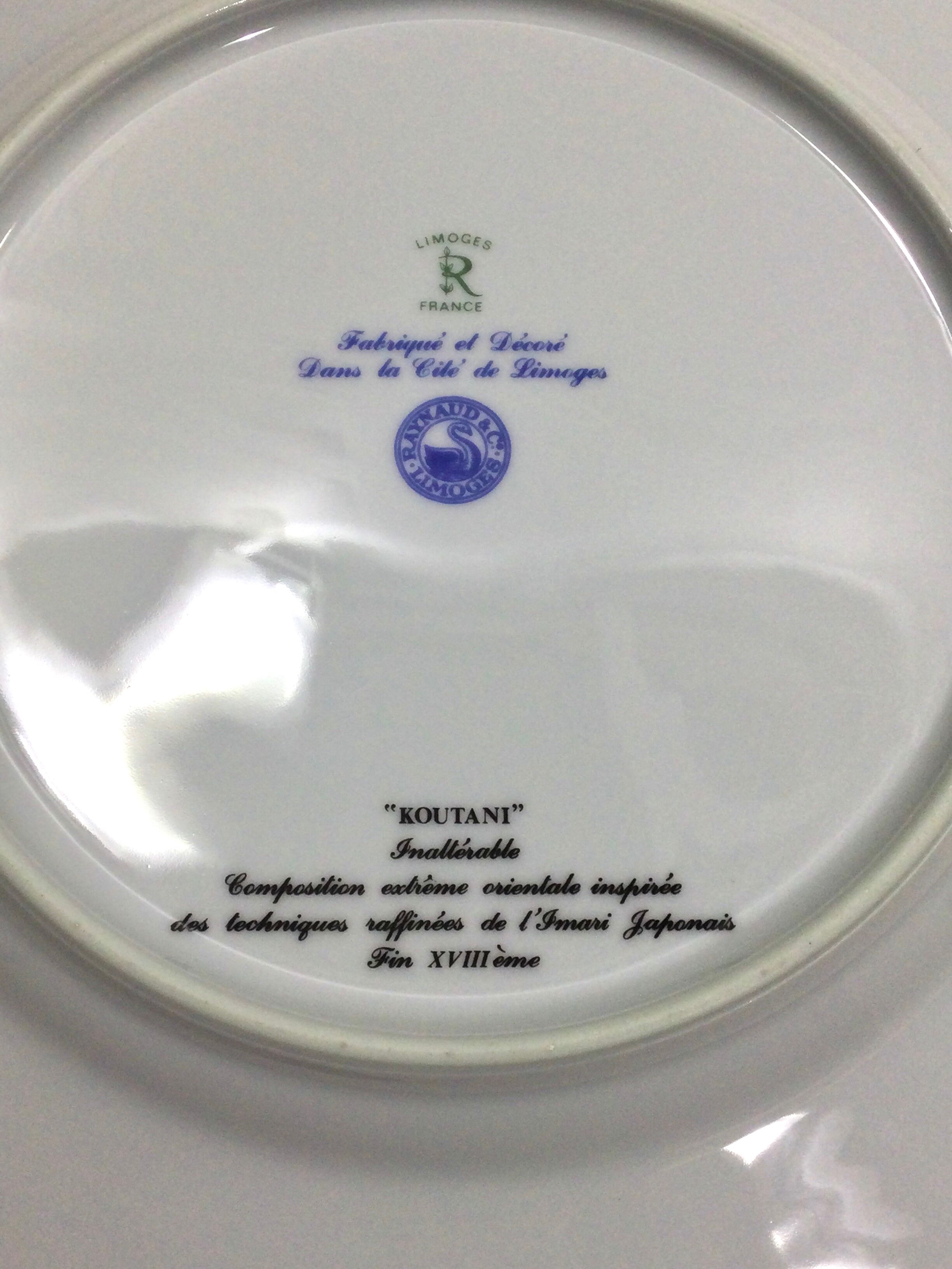 Raynaud & cie - service of 12 flat plates "koutani" in limoges