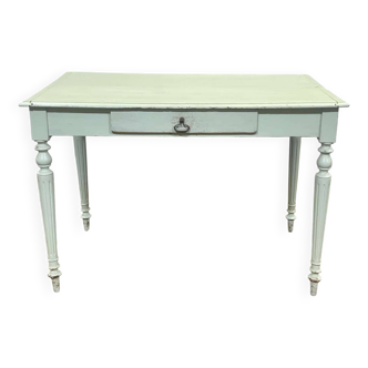 Bureau plat de style Louis XVI début XXème en peuplier, sapin et hêtre