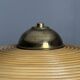 Lampe de table en rotin, bambou et laiton, Italie années 1970
