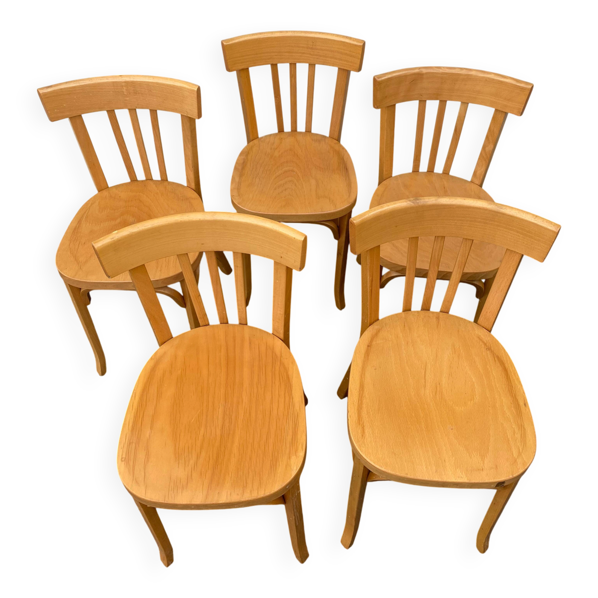 Set of 5 "Baumann" bistro chairs