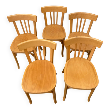 Set of 5 "Baumann" bistro chairs