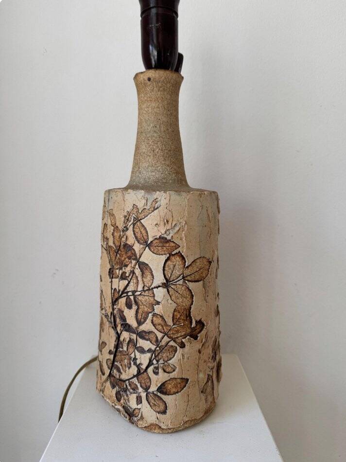 Vintage stoneware table lamp by Bodil Marie Nielsen, 1970s