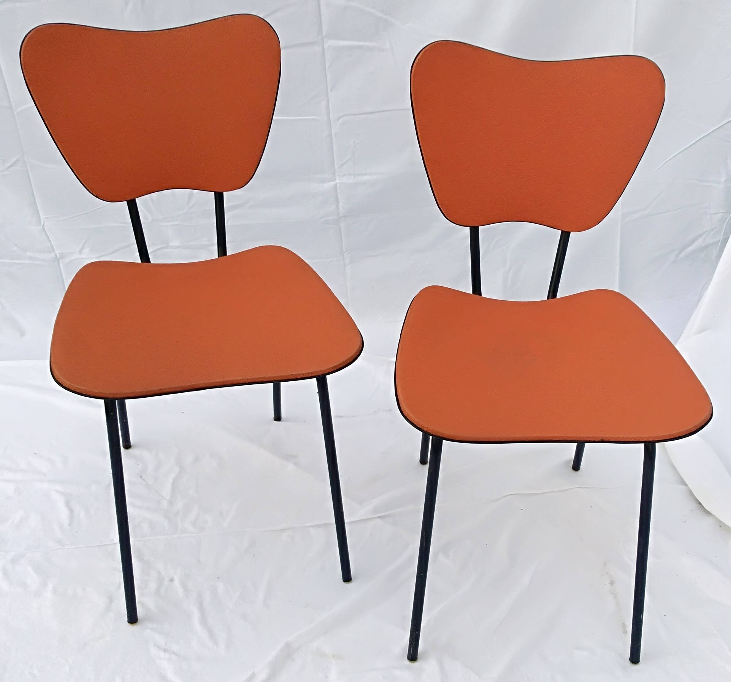 Pair of 60s chairs with skai covering