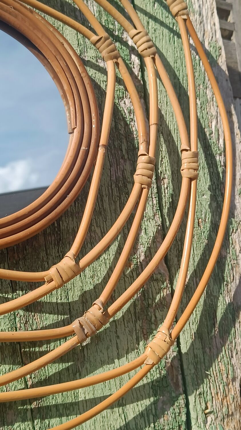 Rattan mirror, bohemian