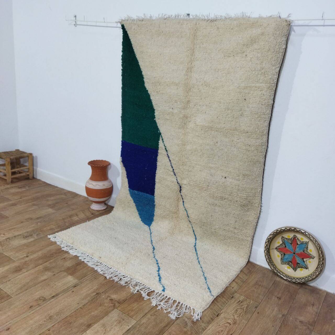 Handmade wool Berber rug