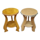 Pair of vintage velvet upholstered pedestal tables – 1950s, 44 cm high