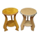 Pair of vintage velvet upholstered pedestal tables – 1950s, 44 cm high