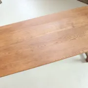 Long antique oak table with turned legs – 239 cm