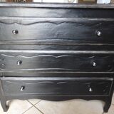 Louis XV style 3-drawer chest of drawers with steel buttons