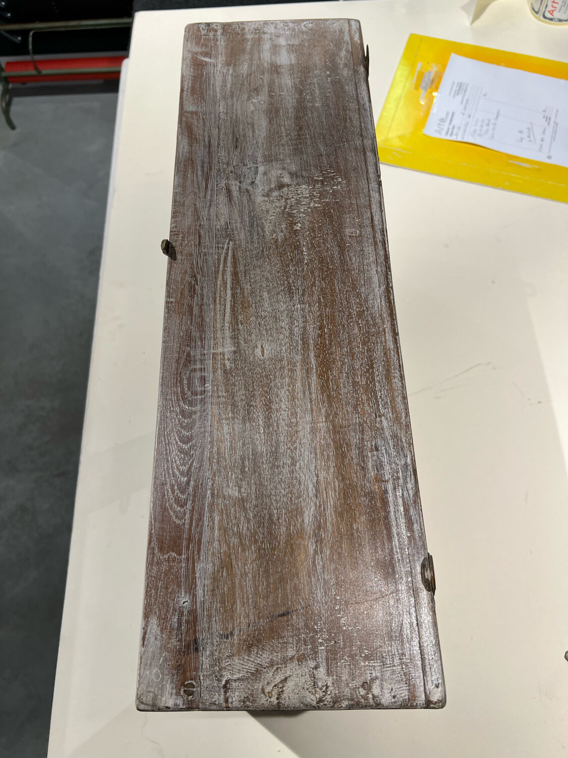 Small teak wall shelf