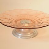 Art Deco Pink Glass Fruit Bowl