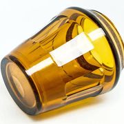 Art Deco vase, honey glass, Bohemia, Czechoslovakia, 1930s