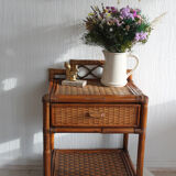 Rattan bedside table